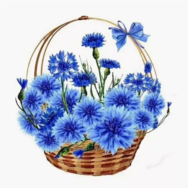 Корзина с васильками