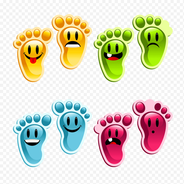 Смайлик улыбка на ступне ног