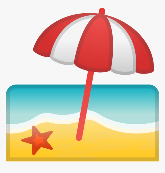 Эмодзи зонтик пляж