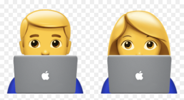 Смайлик с ноутбуком