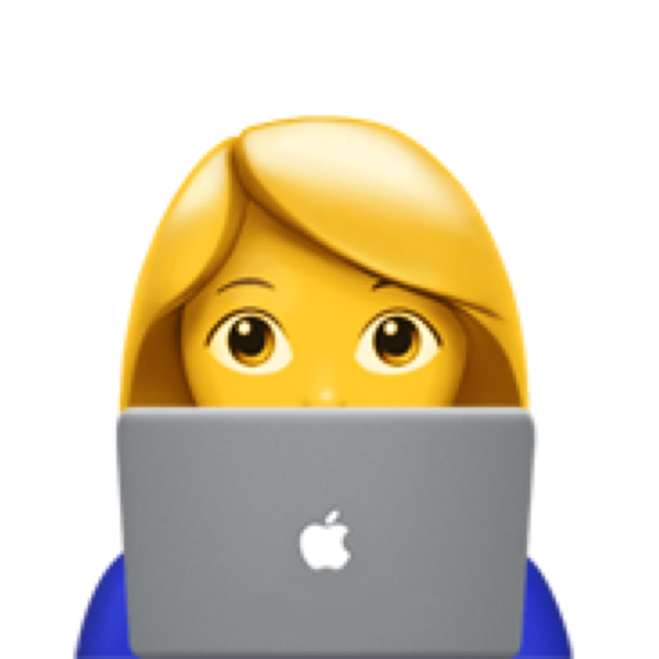 Смайлик девушка с ноутбуком