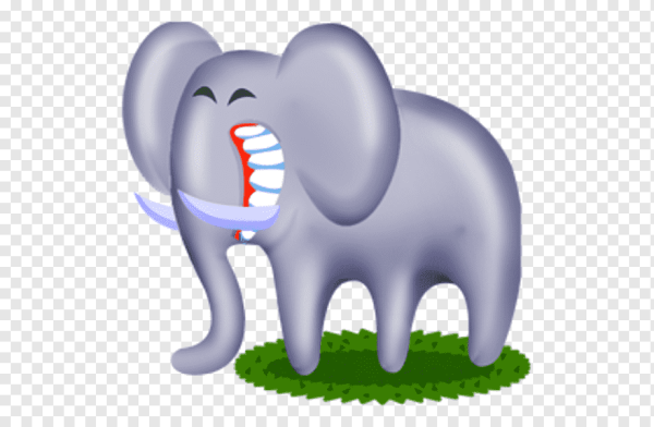 Мультяшный слон на прозрачном фоне сидячий