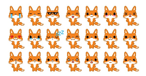 Пиксельная мордочка лисы