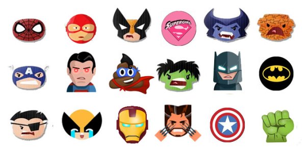 Эмодзи Супергерои