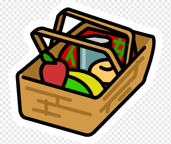 Корзинка с продуктами для пикника рисунок