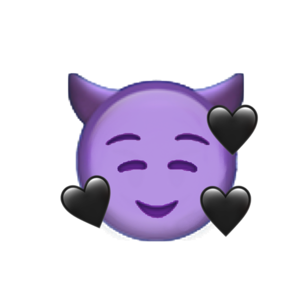 Эмодзи фиолетовый чертенок