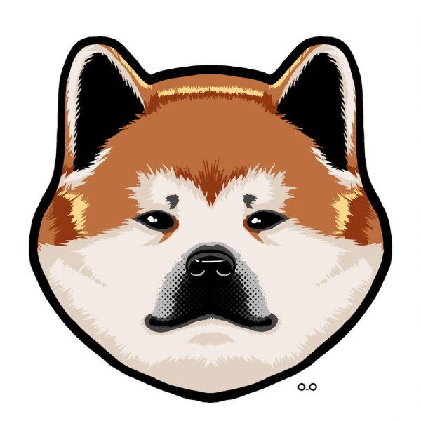 Акита-ину мультяшная мордочка