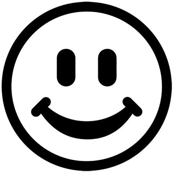 Улыбающийся смайлик черно белый