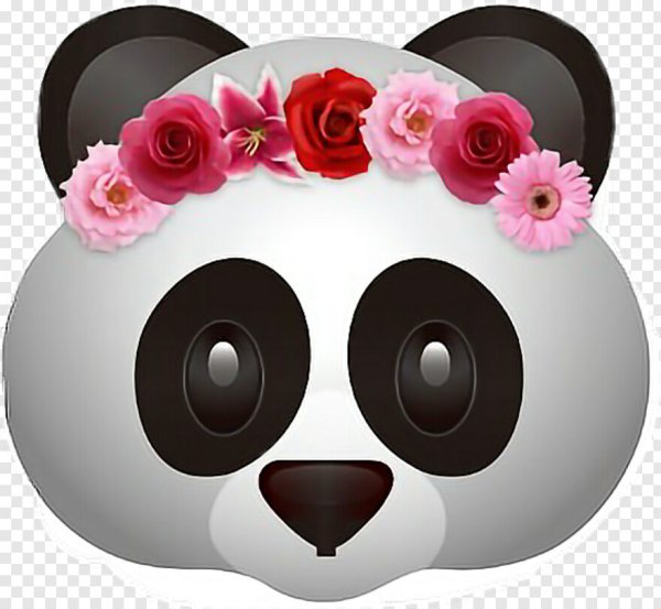 Панда с венком на голове