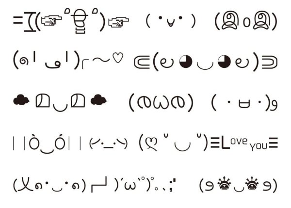 Японские смайлы каомодзи