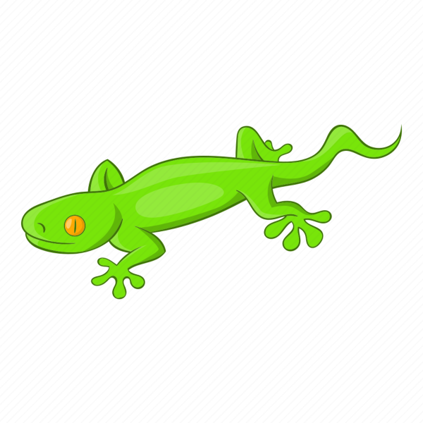 Ящерка зеленая мультяшная