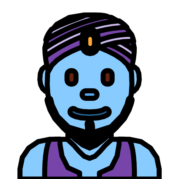 Смайлик синий человек