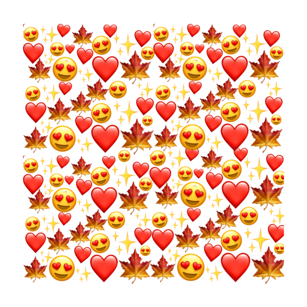 Много смайликов сердечек