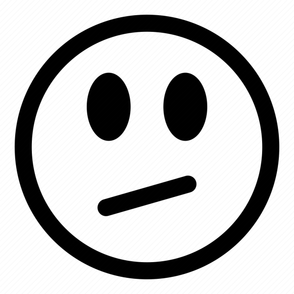 Грустный смайлик черно белый
