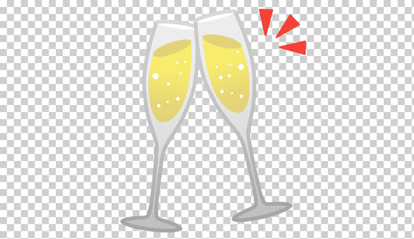 Смайлик с бокалом шампанского