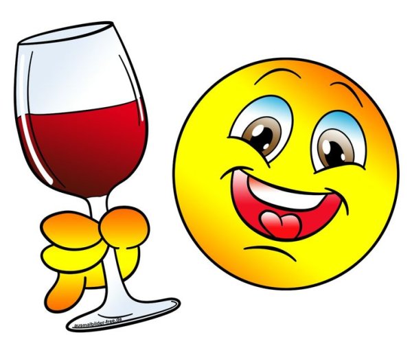Смайлик с бокалом шампанского