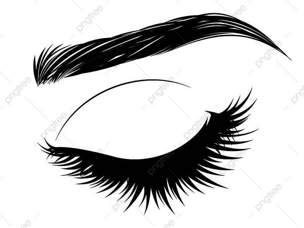 Черные брови на прозрачном фоне