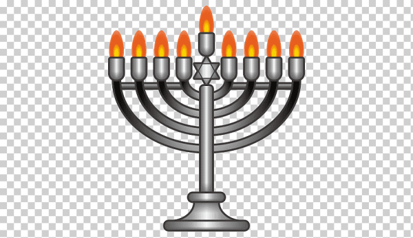 Семисвечник Менора на прозрачном фоне
