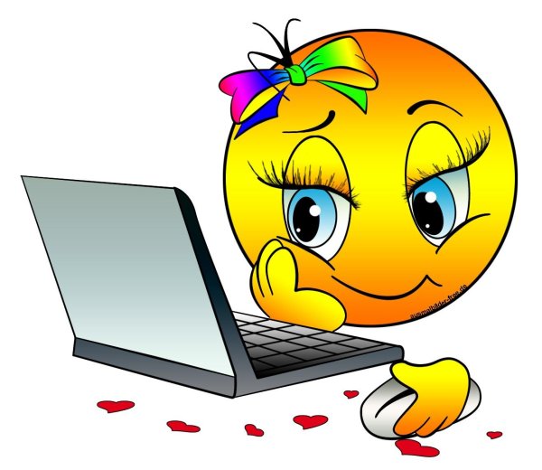 Смайлик с ноутбуком