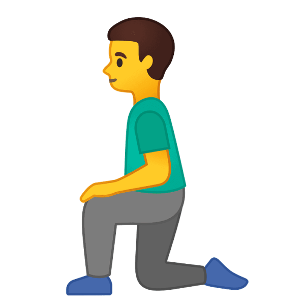 Смайлик человек на коленях