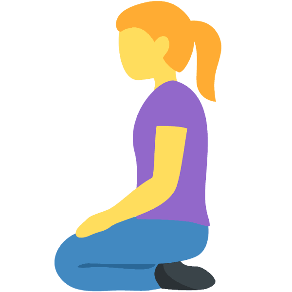 Смайлик человек на коленях