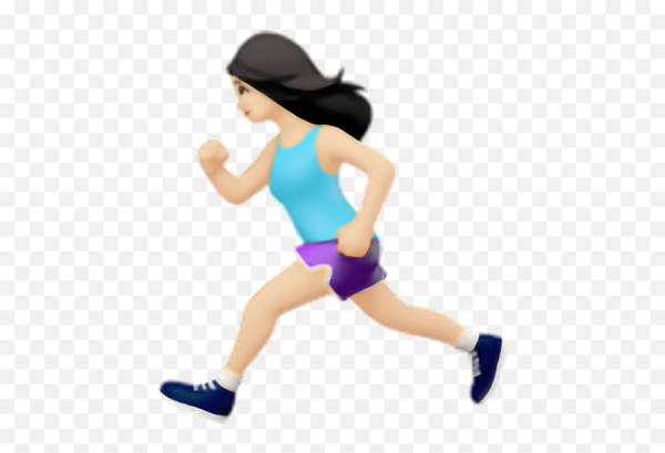 Эмодзи бежит женщина