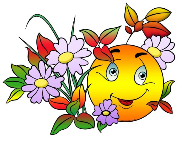 Смайлик с цветами