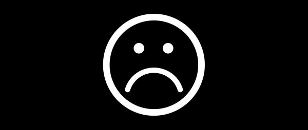 Грустный Смайл на черном фоне