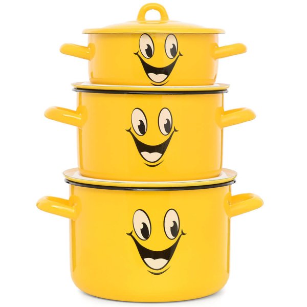 Набор кастрюль Эстет, эмалированная сталь