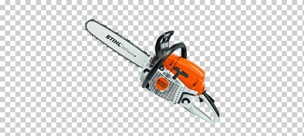 Бензопила Stihl на прозрачном фоне