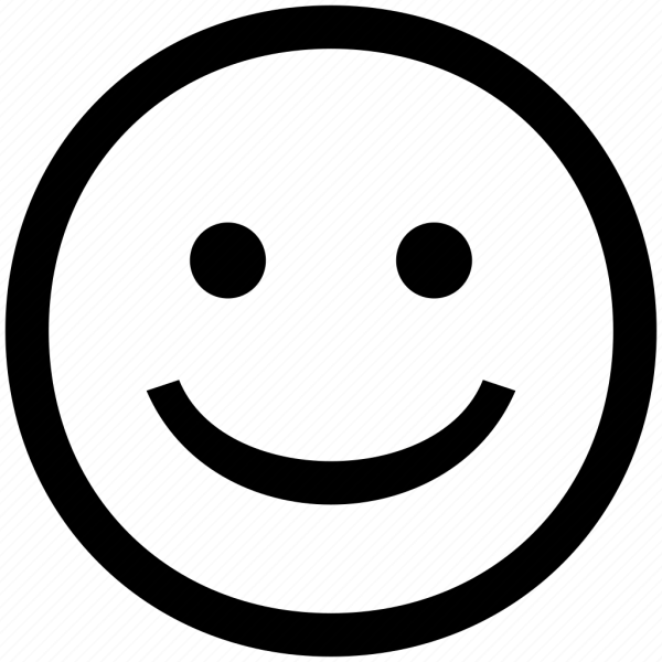 Улыбающийся смайлик черно белый