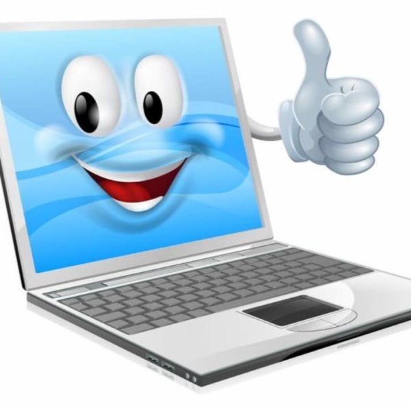 Смайлик с ноутбуком