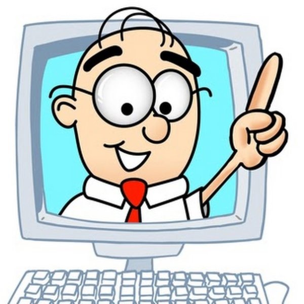 Компьютер и человек мультяшные