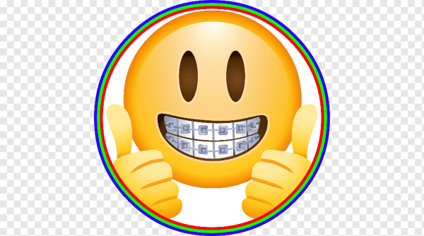 Улыбающийся смайлик с брекетами