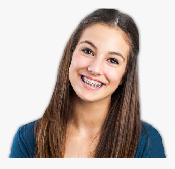 Красивая улыбка с брекетами