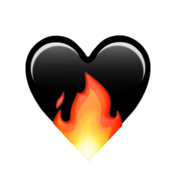 Сердце в огне смайлик