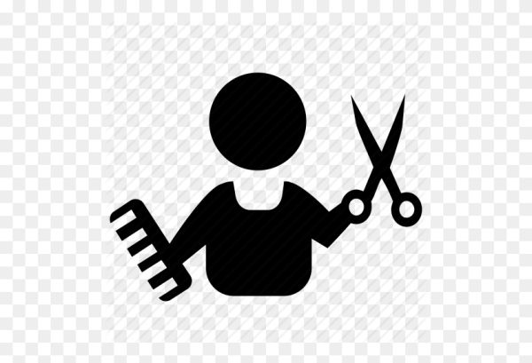 Девушка с ножницами иконка