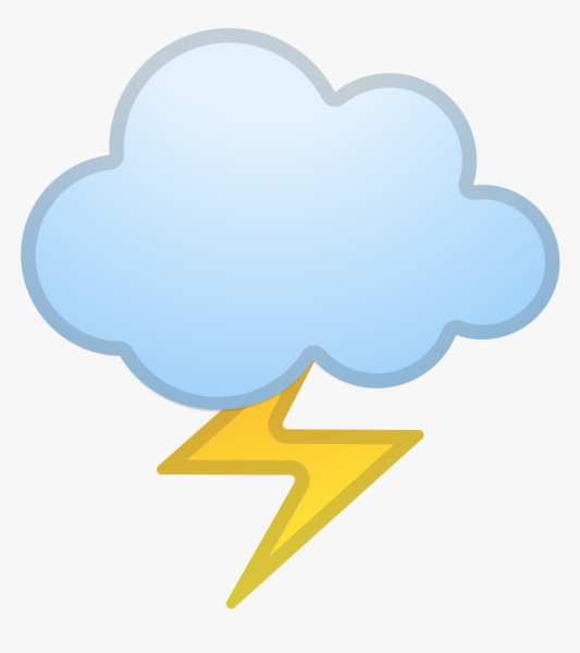 Значок облако с молнией
