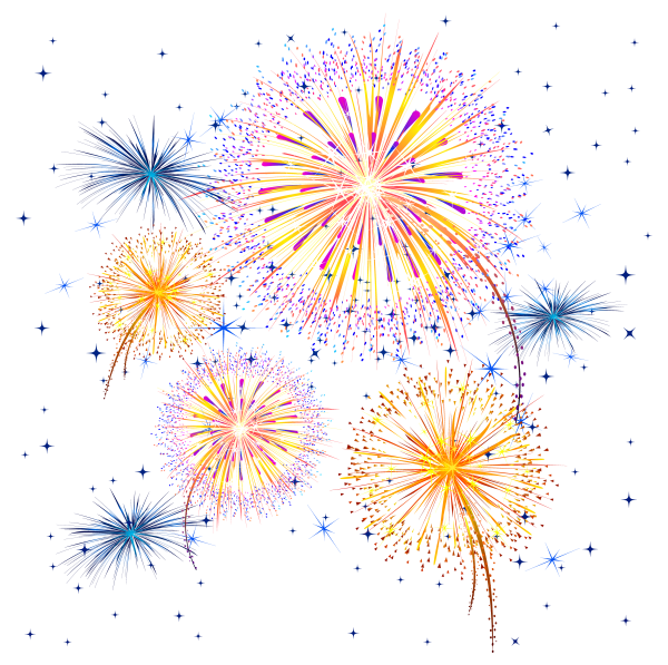 Фейерверк на прозрачном фоне