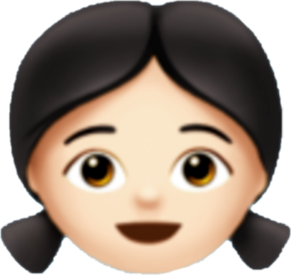 Смайлик девочка с хвостиками