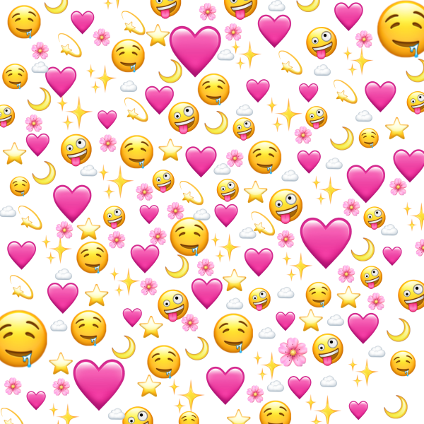 Много смайликов сердечек