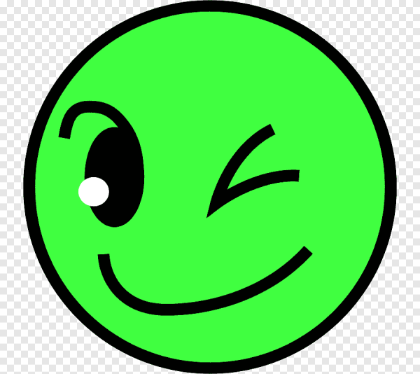 Смайлик с зелеными глазами