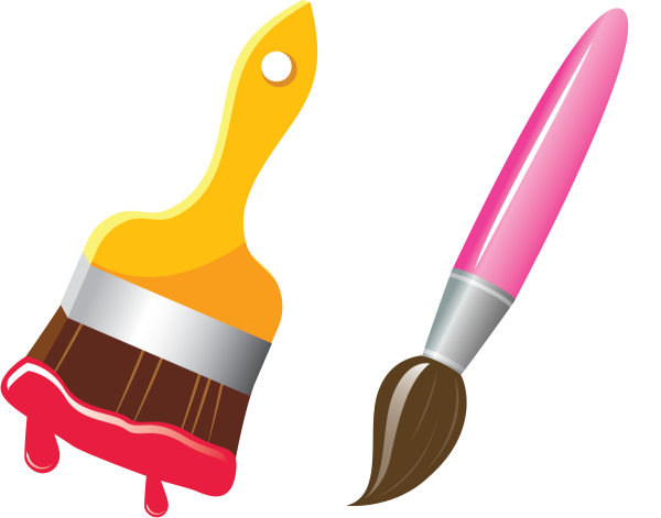 Кисточка с краской вектор