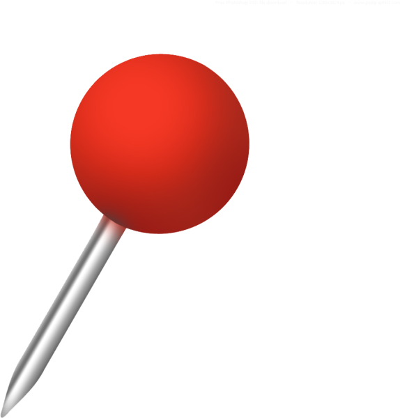 Канцелярская кнопка на прозрачном фоне