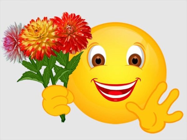 Смайл с цветами