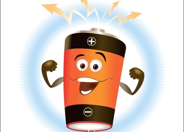 Батарейка на прозрачном фоне