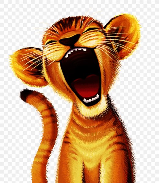 Смайлик тигр на прозрачном фоне