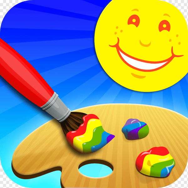 Смайлик рисует красками