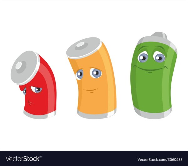 Веселые батарейки вектор