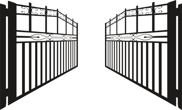 Черный забор на белом фоне
